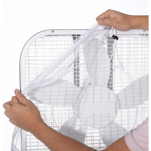 ARAWARA Mesh Box Fan Cover, White, 20 Inch, 2 PKS, Reusable Dustproof Safety Protector