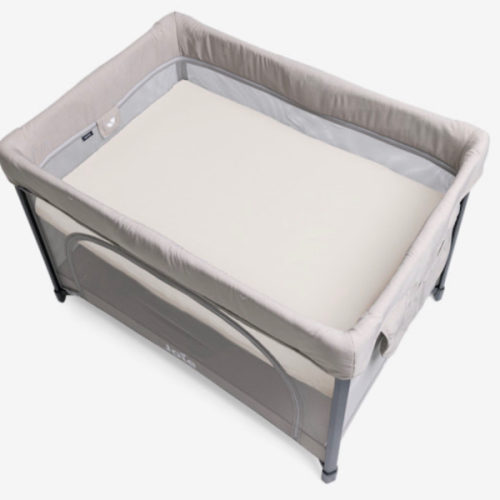Joie Sesame LX Playard Sheets - Dove + Silver Cloud