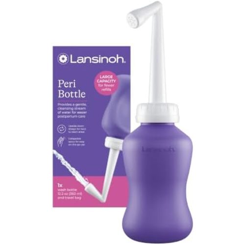 Lansinoh Upside Down Peri Bottle for Postpartum Care and Gentle Cleansing, 12.2 Ounce Bottle