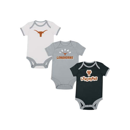 NCAA Texas Longhorns Infant Assort Color Cotton 3Pk Onesie