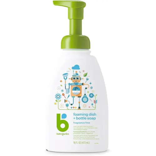 Babyganics Foaming Dish Soap, Pump Bottle, Fragrance Free, 16 oz.