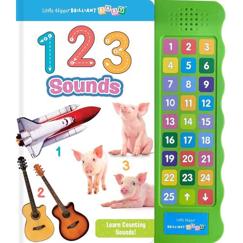Little Hippo Books Listen and Learn 123 Book | Preschool Educational Sound Books for Kids | Brilliant Baby Educational Books & Kids Books | Numbers 123s Book with Sounds