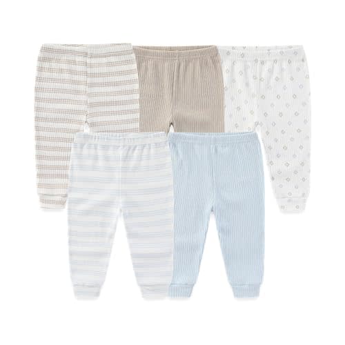 Unisex Baby 5-Pack Long Pants Boys Girls Toddler Cotton Shorts Gift Set