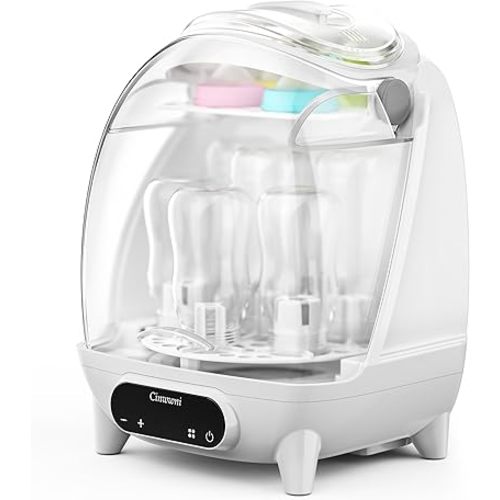 Bottle Sterilizer and Dryer, 4 in 1 Compact Steam Baby Bottle Sterilizer for Baby Bottles, Pacifiers, and Pump Parts & Newborn, Large Capacity 7 Bottles, Time-Saving Design