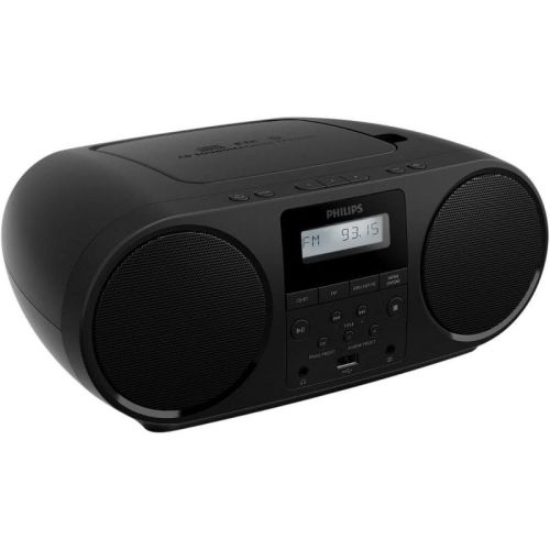 Philips Portable CD Player Boombox with Bluetooth, Dynamic Bass Boost, Dual Speakers, FM Radio, USB & AUX Input, CD-R/CD-RW/MP3 Compatible