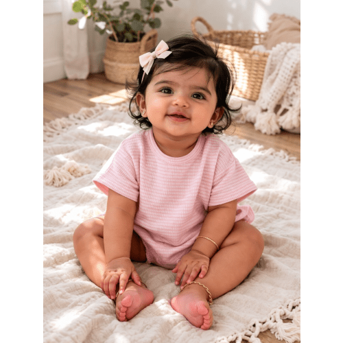 Pink Stripe / Ribbed T-Shirt Bubble