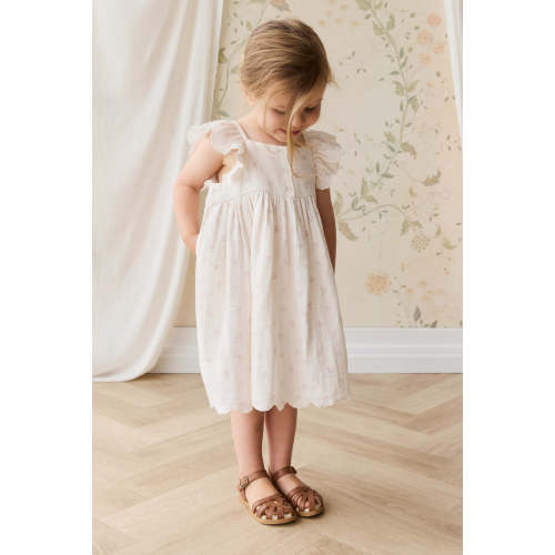 Organic Cotton Muslin Annalise Dress - Pauline Pink – Jamie Kay USA