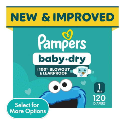 Pampers Baby Dry Diapers Size 1, 120 Count with Ultra Cushioning