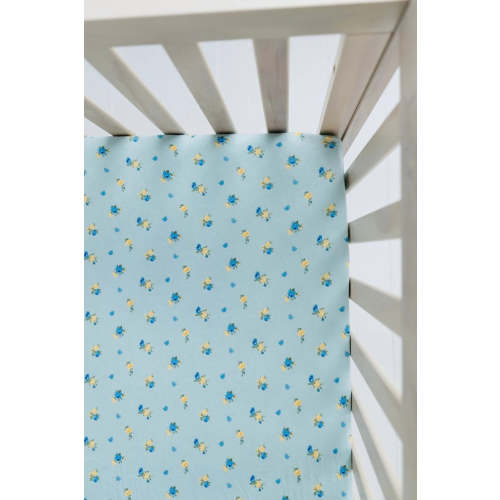 Floral and Gingham Crib Sheet IMJ x Karissa Abbott