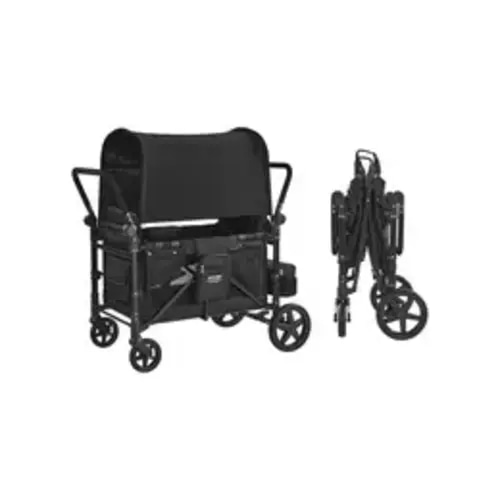 【Fallpicks】Wagon Stroller for 4 Kids Push Pull Quad Collapsible Stroller 330LBS Loading - TikTok Shop