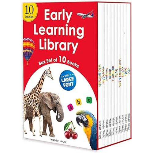Early Learning Library - Box Set of 10 Books : Big Board Books Series (Large Font)