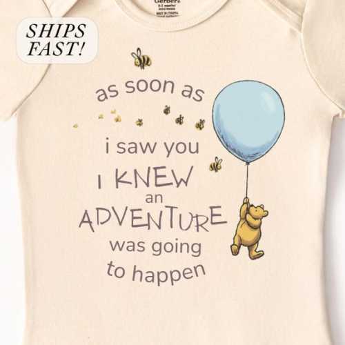 Classic Pooh ONESIE® as Soon as I Saw You Baby Clothes Infant Bodysuit Newborn Gift Adventure Literary Theme Shower Present Pooh and Balloon - Etsy