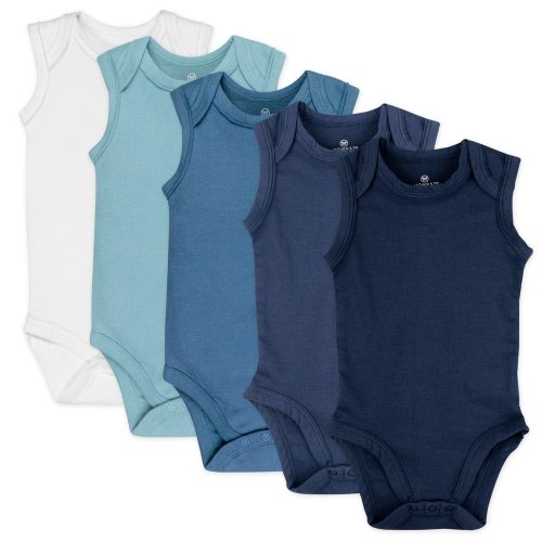 5-Pack Organic Cotton Sleeveless Bodysuits – Honest Baby Clothing
