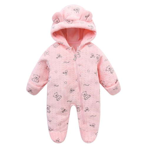 GYRATEDREAM Newborn Baby Jumpsuit Outfit Infant Snowsuit Winter Coat Fleece Hooded Romper Jumpsuit Boys Girls Onesie Warm Bodysuit for 0-12 Months