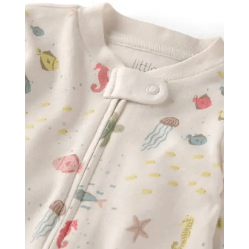 Baby Organic Cotton Sleep & Play Pajamas in Under the Sea - Little Planet | Carter's