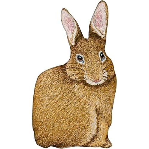 Manual Woodworkers & Weavers Bunny Hop Hare Raising Rabbit Shaped Pillow, 17.5",