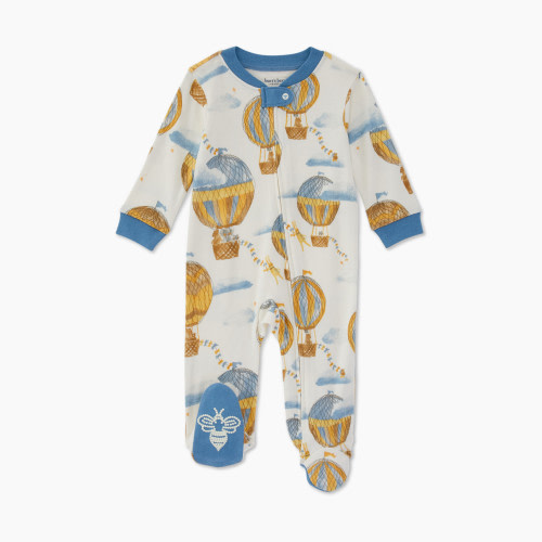 Burt's Bees Baby Up, Up, & Away Sleep & Play PJ - Blue, 0-3 Months