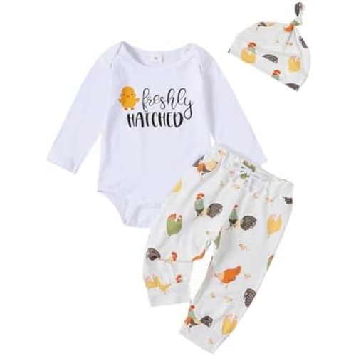 Baby Boy Cowboy Outfit Newborn Western Country Boy Clothes Cow Print Letter Bodysuit+Long Pants+Cap 3pcs Fall Clothes