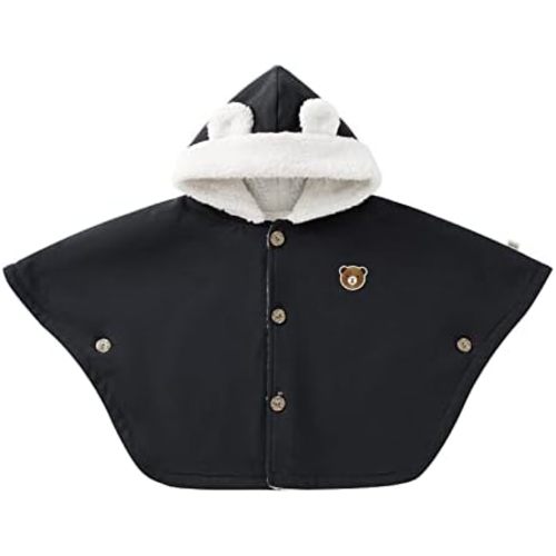 pureborn Baby Boys Poncho Cape Cloak Fleece Hooded Coat