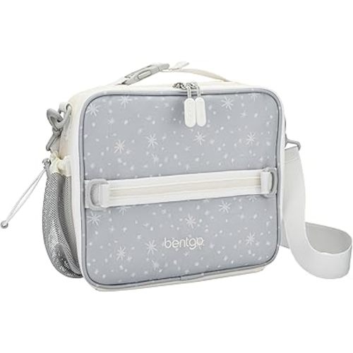 Bentgo Kids Lunch Bag (Whimsy & Wonder Collection) - Durable, Double-Insulated Lunch Bag for Kids 3+; Holds Lunch Box/Water Bottle/Snacks; Water-Resistant Fabric & Zip Pockets (Starry Sprinkle)