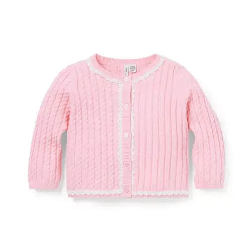 Baby Rose Icing Baby Cable Knit Cardigan by Janie and Jack