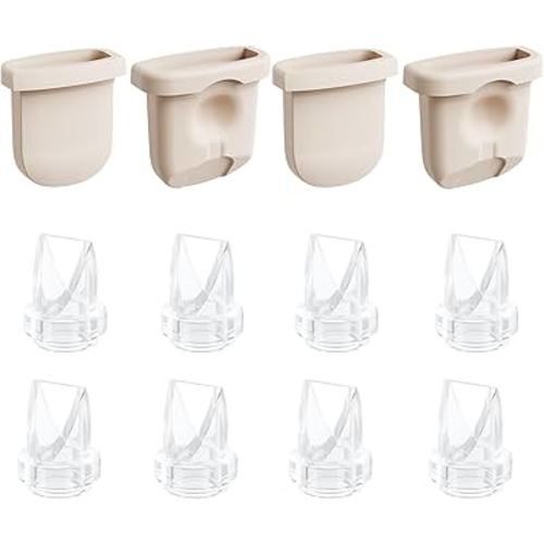 12pcs Breast Pump Parts, 8pcs Duckbill Valves and 4pcs Silicone Diaphragm Compatible with eufy S1 Pro/S1/E10/E20 Wearable Breast Pump, Replace for eufy Pump Parts, Not Original Parts