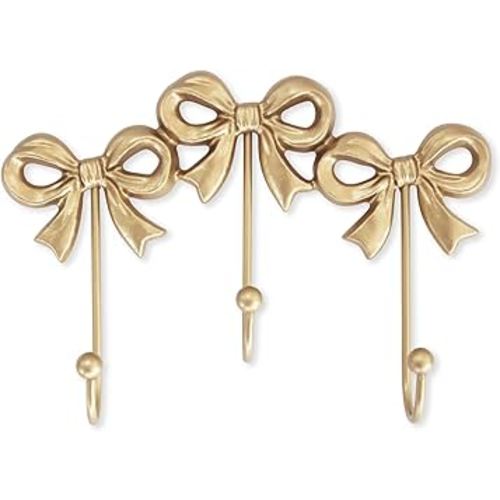 Amazon.com: Small Bow Wall Hook,Gold Wall Mounted Functional Hooks,Antique Gold Cast Iron Hook for Coats,Bags, Bath Towels,Room Decorations,Girls Room,Bathroom,Office(Three-Bows Hooks:8.27x5.59 inches) : Home & Kitchen