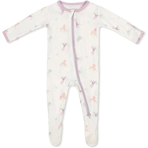 Bamboo Little Soft Baby Footie Pajamas, Baby Clothes, Newborn Sleepers, 95% Viscose and 5% Spandex, 0-24 Months
