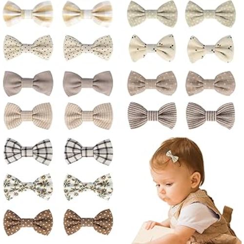 JESSCAT 22 Pcs Hair Clips for Girls with Bows Flower, Fully Lined Alligator Clips and Barrettes, Fabric Handmade Barrettes Hair Accessories for Girls Baby Infants Toddler Kids