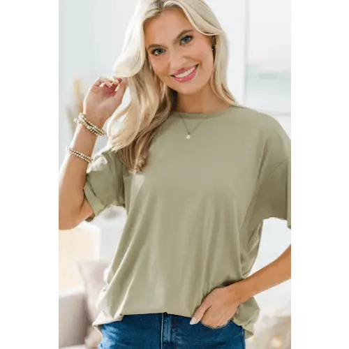 NURSING TOP: Quiet Comfort Olive Tee