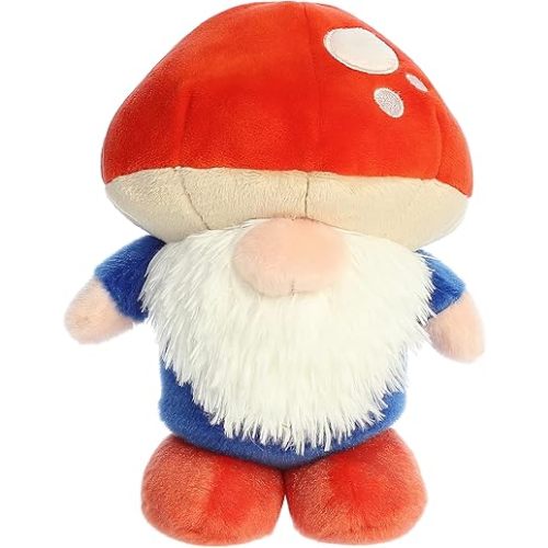 Aurora Vibrant Spring The Gnomlinis Mushroom Gnome Stuffed Animal - Decorative Charm - Endless Fun - Red 8 Inches