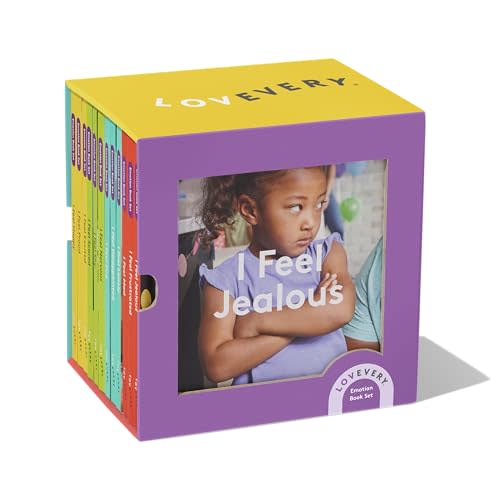 The Emotion Book Set, 12 Books ( Happy, Proud, Excited, Scared, Shy, Nervous, Sad, Disappointed, Lonely, Mad, Frustrated, Jealous) by Lovevery