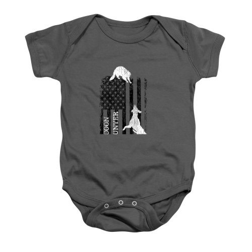 Patriotic Coon Hunting Dogs American Flag Baby Onesie