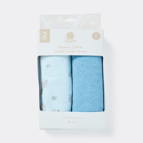 Dymples Cotton Jersey Wraps 2 Pack - Blue