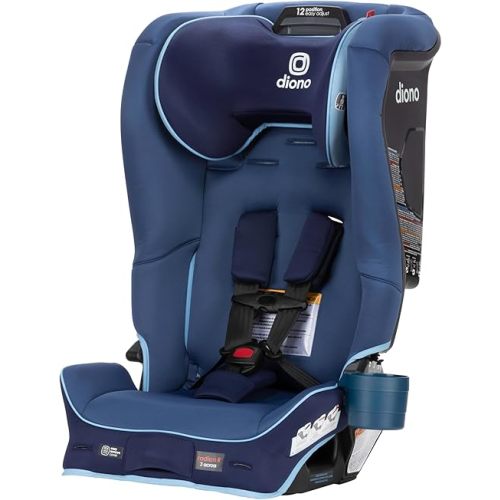 Diono Radian 3R SafePlus, All-in-One Convertible Car Seat, Rear and Forward Facing, SafePlus Engineering, 10 Years 1 Car Seat, Slim Fit 3 Across, Blue Surge