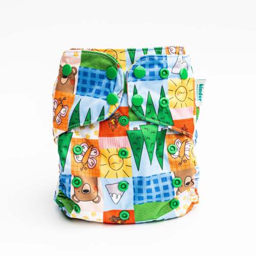 Animals and Insects: Essentials Pocket Cloth Diaper with Athletic Wicking Jersey, Grows with your Baby