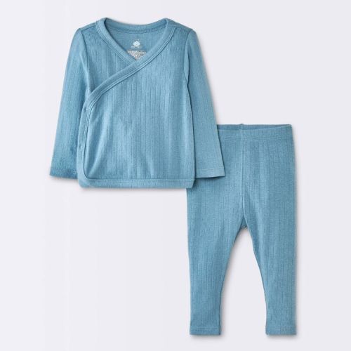 Baby Boys' 2pc Pointelle Set - Cloud Island™ Light Blue 0-3M