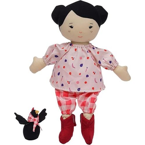 Manhattan Toy Playdate Friends Nico Machine Washable and Dryer Safe 14 Inch Doll with Mini Rooster Stuffed Animal