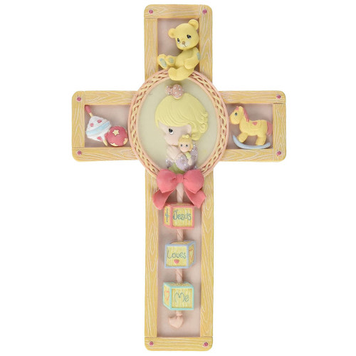 Precious Moments Girl's Baby Wall Cross