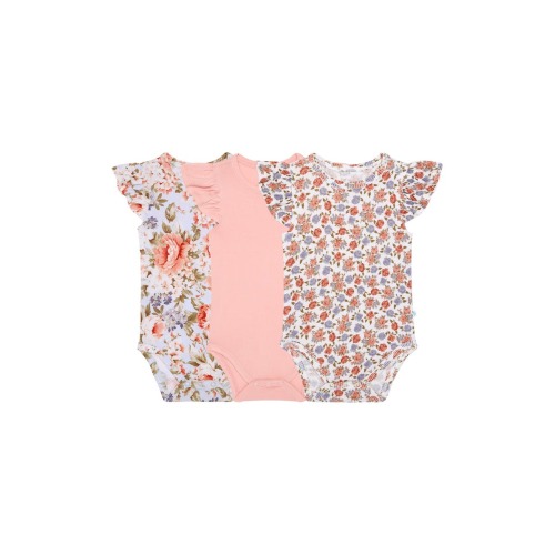 Joanne Assorted 3-Pack Ruffle Bodysuits, Newborn