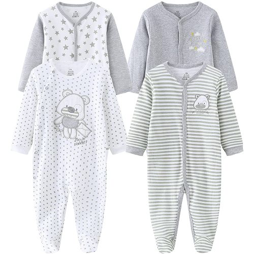 MAMIMAKA Baby and Toddler Footed One-Piece Romper Jumpsuit Cotton Baby Clothes Play Infant Girls Boys Newborn Outfits