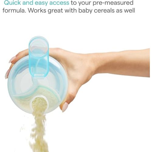 Munchkin Formula Dispenser for Baby Bottle Feeding On The Go, Easy-Pour Spout for Powdered Formula & Cereal, 3 Compartments, 9 Ounce, Pink