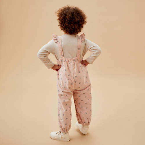Floral Frilled Corduroy Overalls & Bodysuit Outfit US