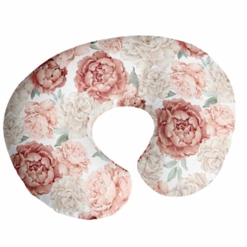 Peony Floral Garden Pink and Ivory Collection Nursing Breastfeeding Pillow Cover