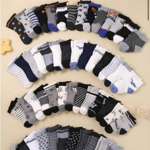 20 Pairs Assorted Cute Patterns Infant Crew Socks, Including Trucks, Stars, Giraffes, Puppies, Dinosaurs, Stripes, Etc. Fashionable Baby Boy Socks. Christmas/Thanksgiving Gift, Quarter Socks | SHEIN USA