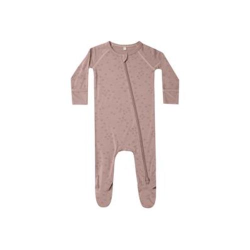 Mauve Bloom Bamboo Zip Footie