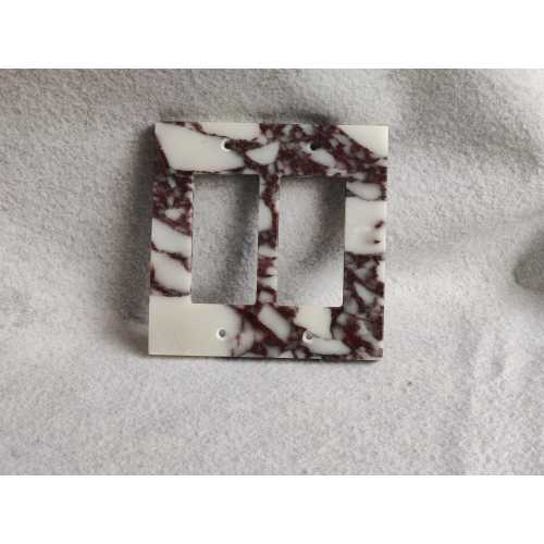2-Gang Decorator Light Switch Plate, Viola Marble,  2Gang Double  Rocker ,Over Size