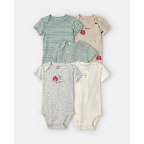 Baby 5-Pack Farm Animal Short-Sleeve Multipack Bodysuits | Carter's