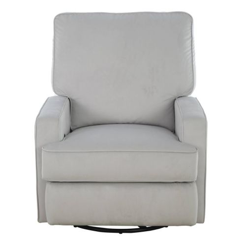 Baby Relax Addison Swivel Gliding Recliner - Performance Gray Fabric: Modern Accent, Solid Pattern, 1-Seater
