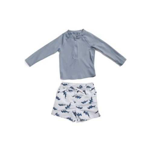 Infant Boys 2pc Ribbed Rash Guard Hammerhead Shark Swim Set | Baby Boys (0-24m) | Marshalls